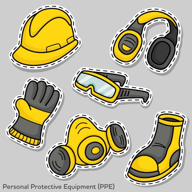 Vector set of  personal protective equipment