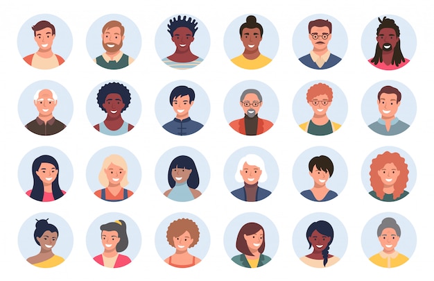 Set of persons, avatars, people