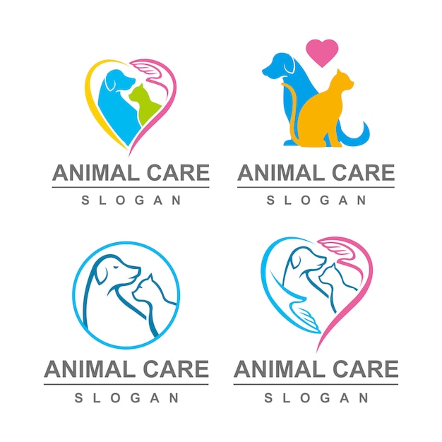 Vector set of pets care logo