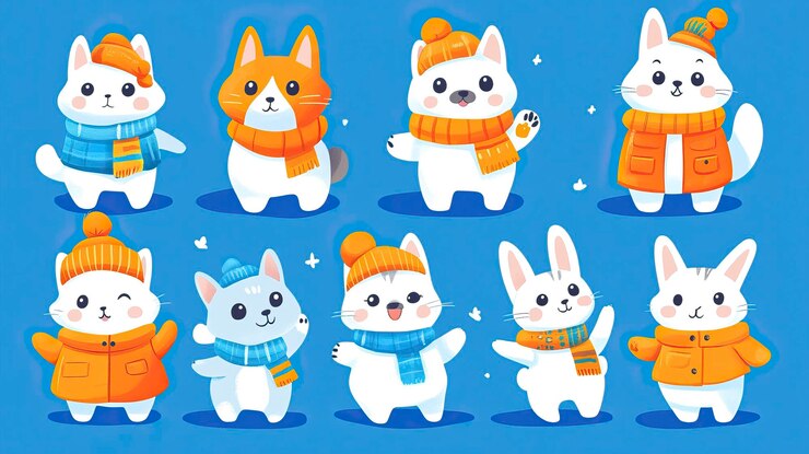 Vector 겨울용 애완동물 액세서리 세트