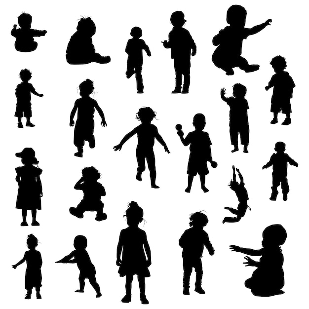 Vector set peuter silhouet