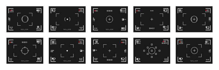 Vector set of photo camera viewfinders