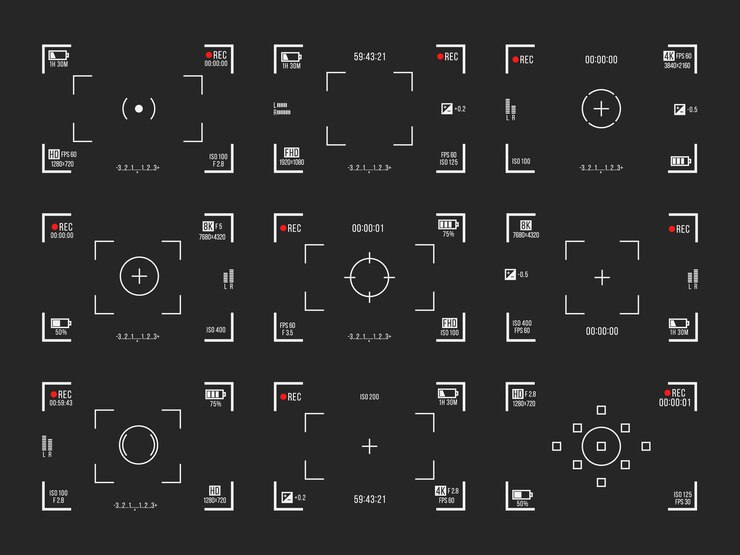 Vector set of photo camera viewfinders