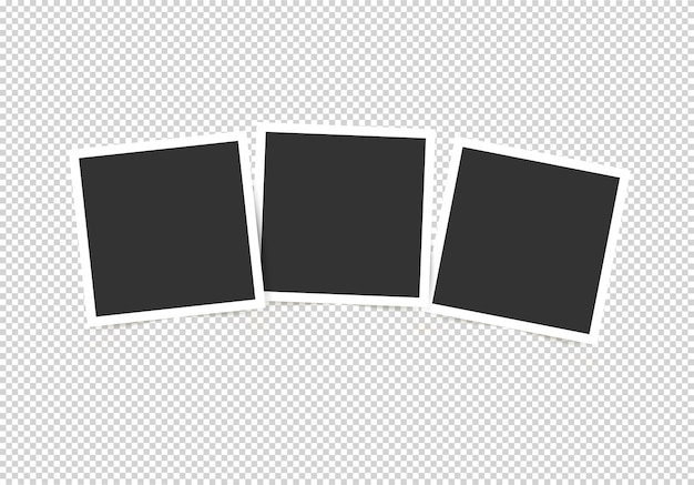 Vettore set di cornici per foto. mockup per le tue foto isolato