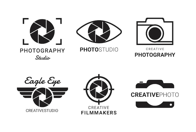 Set of photography logo Camera Lens Template