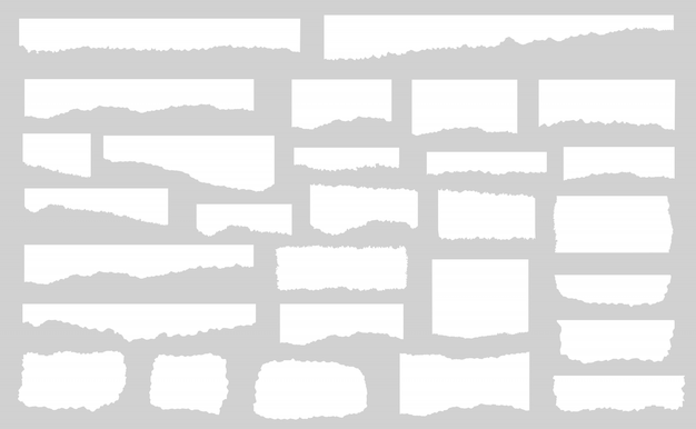 Premium Vector | Torn sheets of paper. torn paper strips. vector