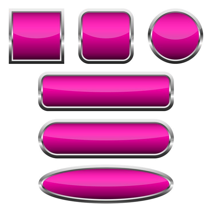 Vector set of pink glossy buttons. vector illustration.