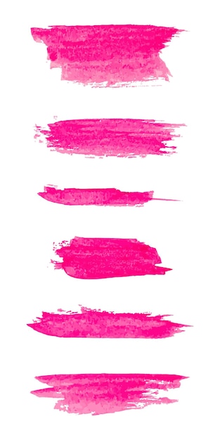 Vettore set di pennello rosa pennello tratto inchiostro illustrazione vettoriale isolata su bianco