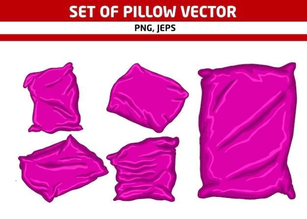 Set of Pink pillow vector