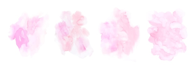 Set of pink watercolor texture handpainted