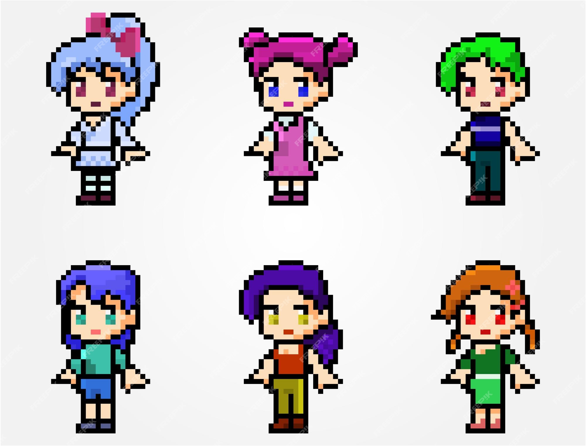 design the best pixel art anime characters for you