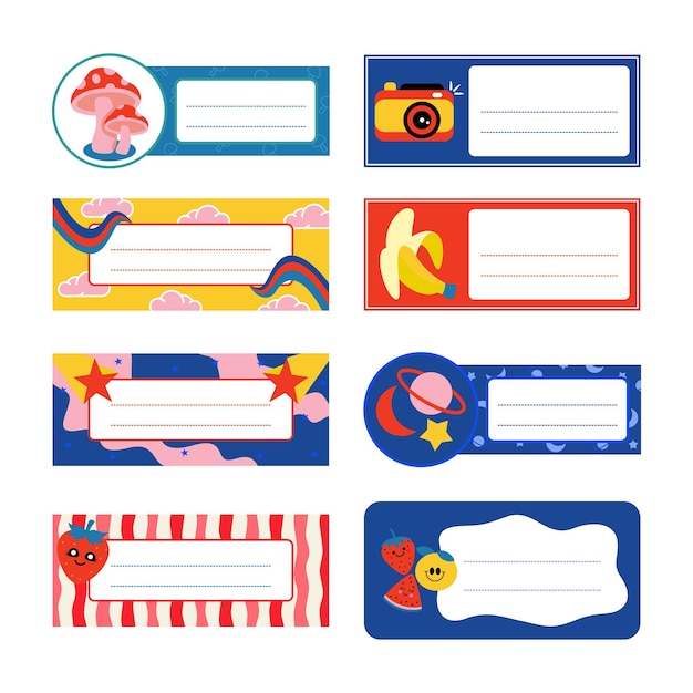 set of planner stickers vector