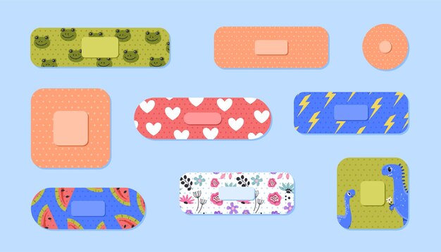 Vector set of plasters vector