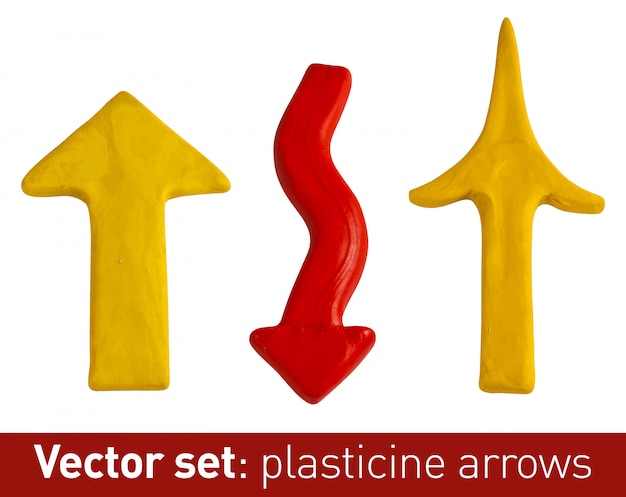 Vector set of plasticine arrows for your .