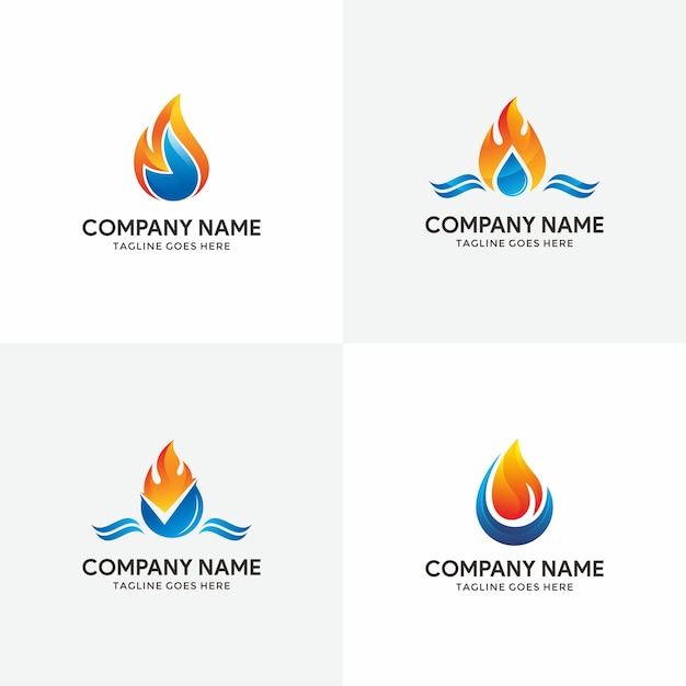 Set of Plumbing logo design