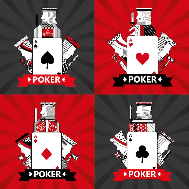 Set of poker cards casino