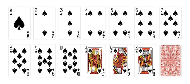 Set of poker cards with isolated on white background Poker playing cards