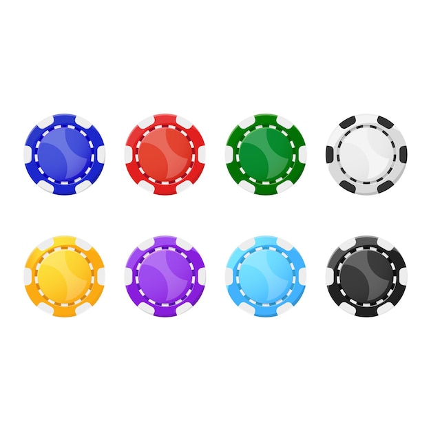 Vector set pokerfiches casinofiches