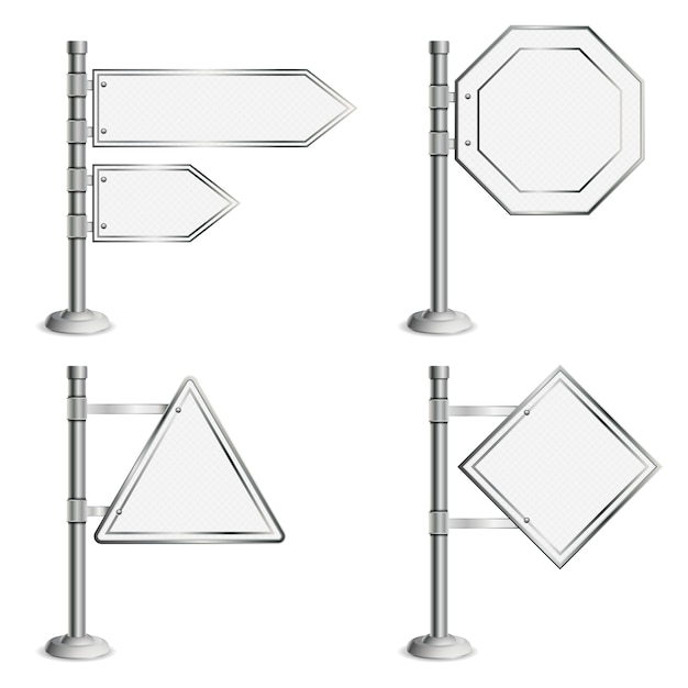 Vector set poles with traffic signs