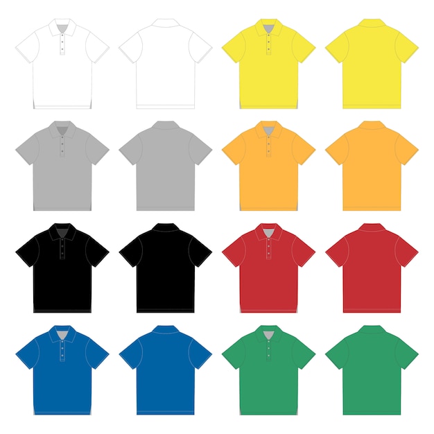 Vector set of polo t-shirt.