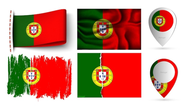 Set of portugal flag