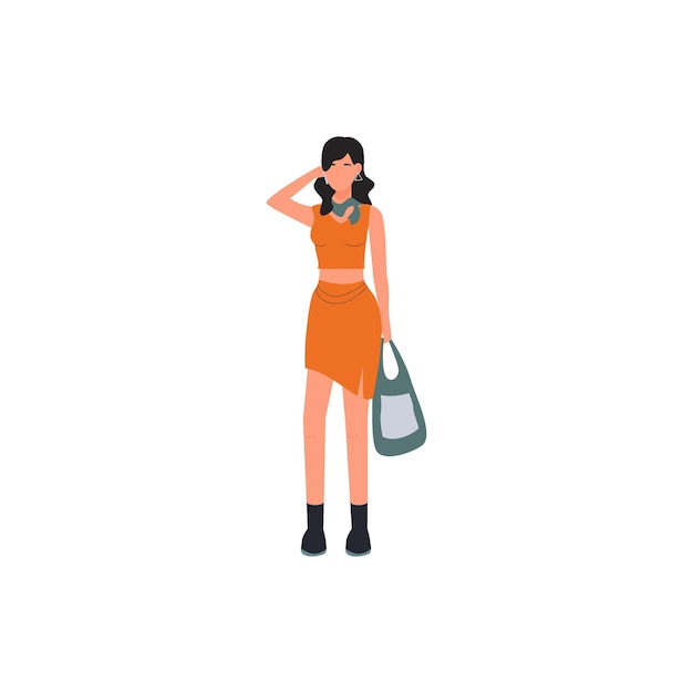 Premium Vector | Set of poses of beautiful women in neat clothes manager