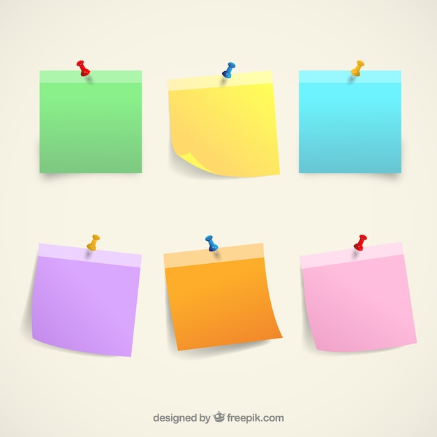 Vector set of post it notes