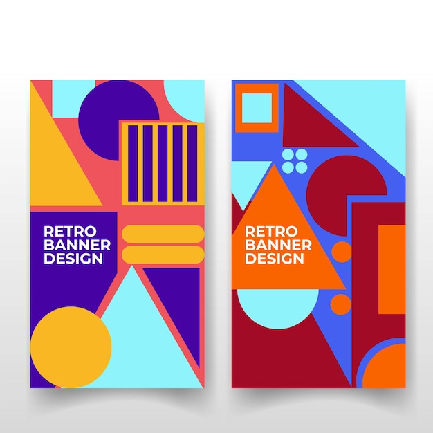 set poster design creative geometric banner illustration