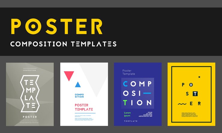 Vector set of poster templates. modern clean design. vector illustration