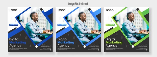 Vector a set of posters for digital marketing agency