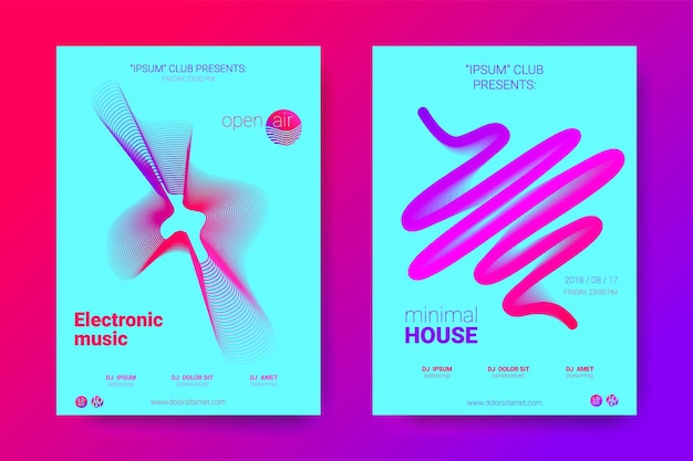 Set di poster per musica elettronica