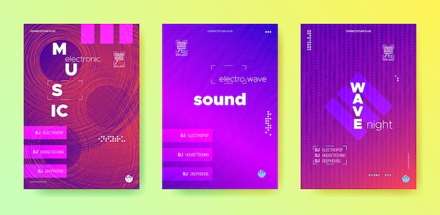 Set of posters for electronic music