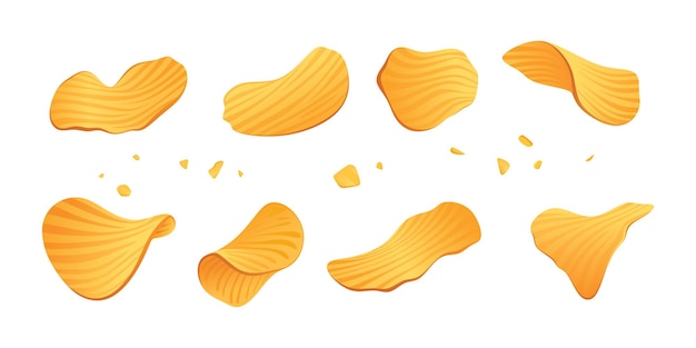 Vector set of potato chips vector element