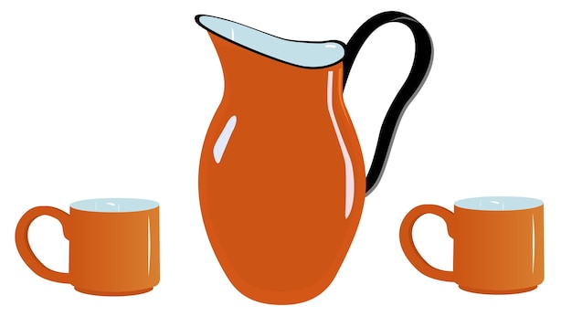 Vector set of pots