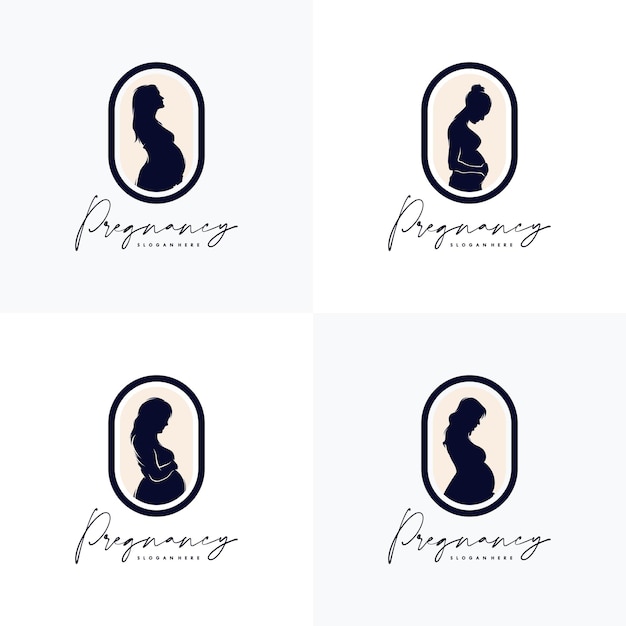 妊娠ロゴデザインベクトルテンプレートのセット