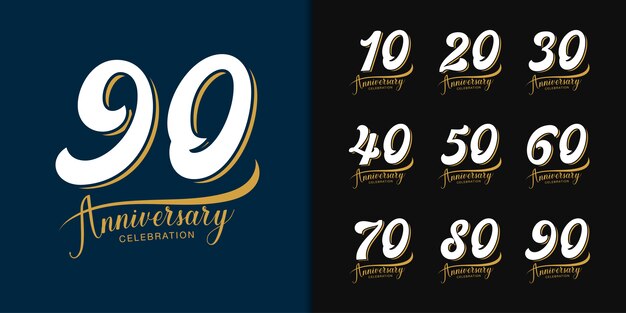 Set di logo anniversario premium.