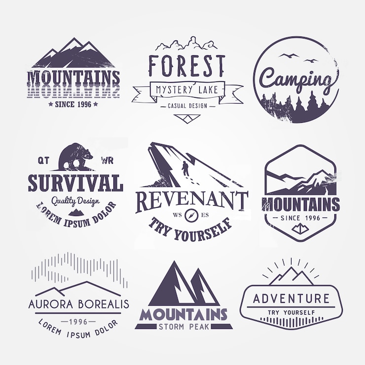 Vector set of premium labels on the themes of wildlife