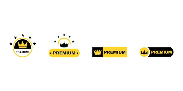 Set of premium vector labels Premium stamp with crown and stars Best or luxury badge