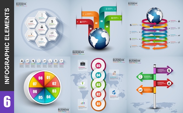 プレゼンテーションビジネス3d infographicsのセット