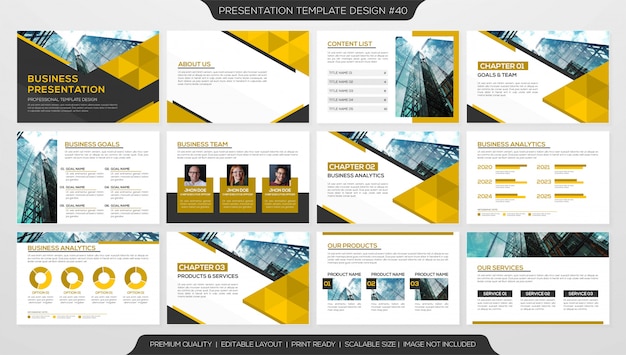 Vector set of presentation slide template