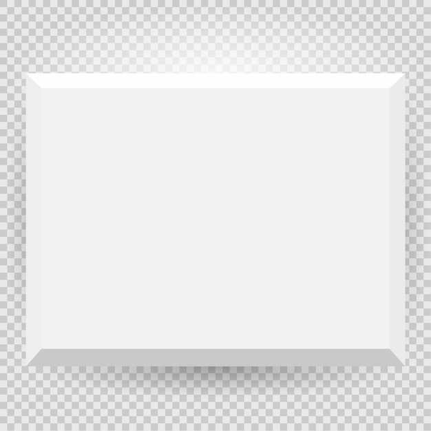 Установите презентацию квадратного дизайна рамки изображения с тенью на прозрачном фоне 3D Board Banner на изолированной чистой пустой стене Векторная иллюстрация EPS10 для рекламного текста фотоизображения