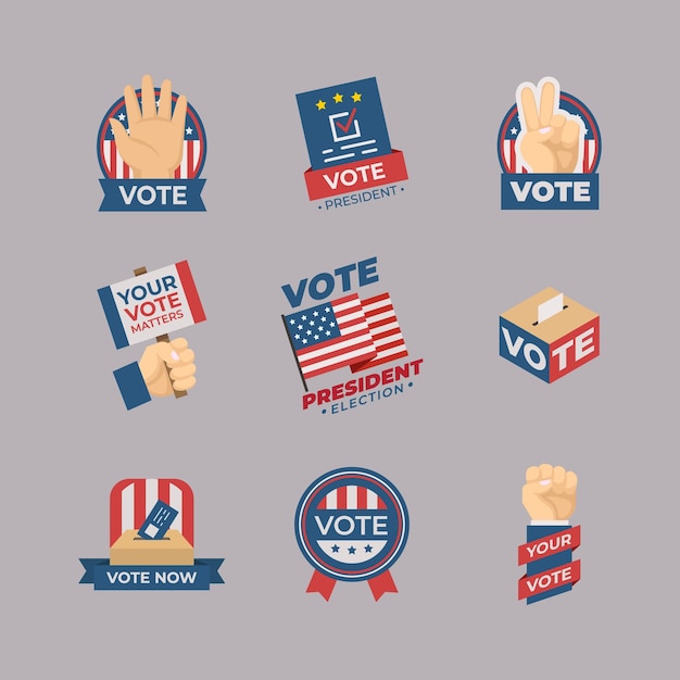 Set of president election sticker