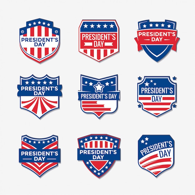 Vector set of president's day logo design