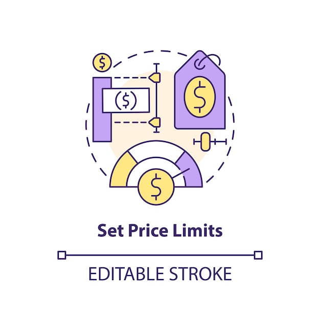 Impostare l'icona del concetto di limite di prezzo