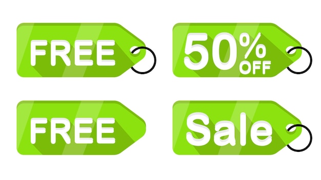 Set of price or sale tag icon vector illustration