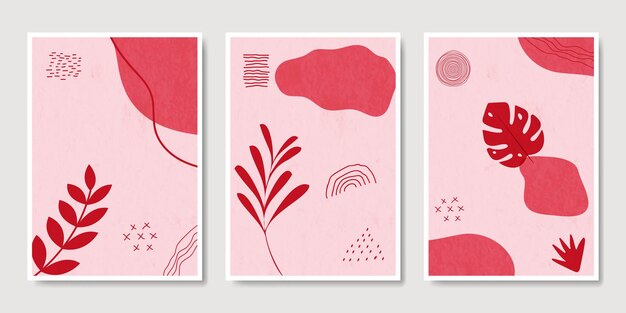 Set of prints boho contemporary minimalist poster collection