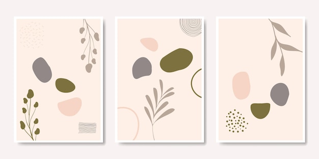 Set of prints boho contemporary minimalist poster collection