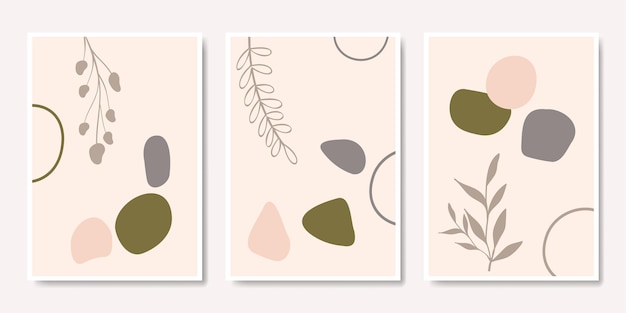 Set di stampe collezione di poster minimalisti contemporanei boho