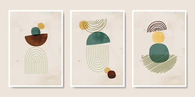 Set prints boho hedendaagse minimalistische postercollectie