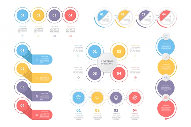 Set di modello di processo infografica